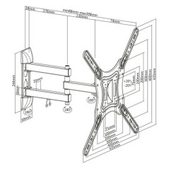 Supporto TV con Braccio TooQ LP6055TN-B 23"-55" 23" 30 Kg