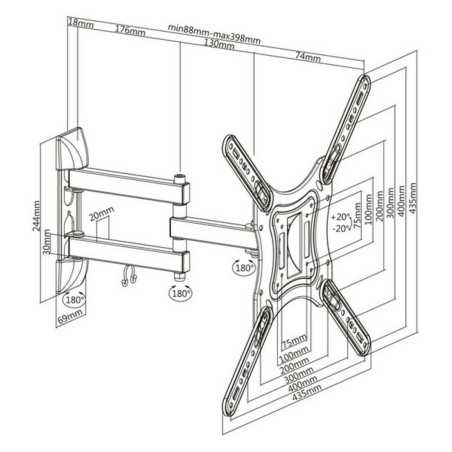 Supporto TV con Braccio TooQ LP6055TN-B 23"-55" 23" 30 Kg