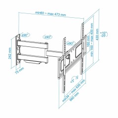 Supporto TV con Braccio TooQ LP6070TN-B 37"-70"