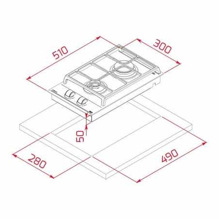 Piano cottura a Gas Teka GZC32300XBA 3800W (30 CM)