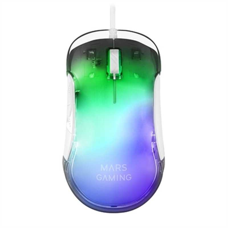 Mouse Mars Gaming MMGLOW 12800 dpi Bianco