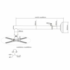 Supporto da Soffitto Inclinabile e Girevole per Proiettore Equip 650704