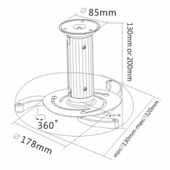 Supporto da Soffitto Inclinabile per Proiettore Equip 650700