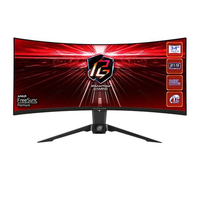 Monitor ASRock PG34WQ15R2B 34" VA LCD Flicker free 50 / 60 Hz 165 Hz