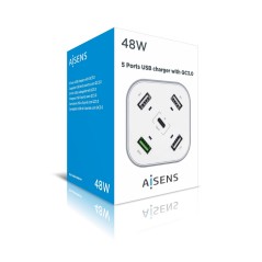 Caricabatterie USB Aisens ASCH-5PQC-W Bianco (1 Unità)