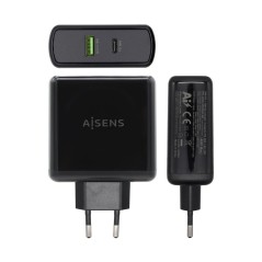 Caricabatterie USB da Parete Aisens ASCH-2PD30QC-BK Nero 48 W USB-C (1 Unità)