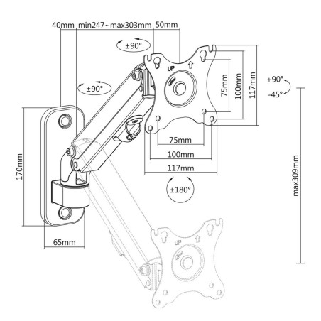 Supporto da Parete MacLean MC-458 17" 27"