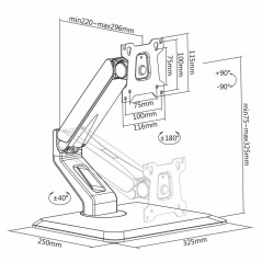 Supporto da Tavolo per Schermo Neomounts FPMA-D885BLACK 32"