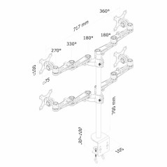 Supporto TV Neomounts FPMA-D935D4 26" 6 Kg