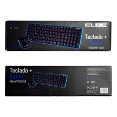 Tastiera e Mouse Wireless ELBE PTR-101 Nero