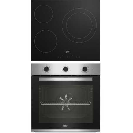 Set di Forno e Piano cottura in Vetroceramica BEKO BBSE12121XD Nero