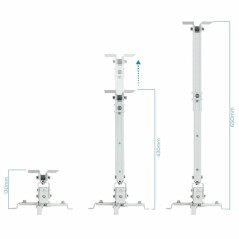 Supporto da Soffitto Inclinabile per Proiettore TooQ PJ2012T-W 20 kg