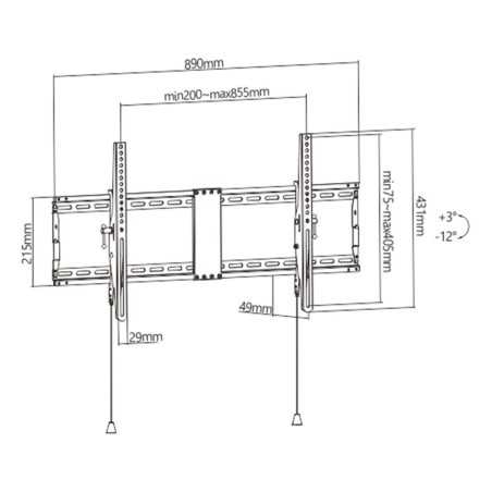 Supporto da Parete GEMBIRD WM-90T-01 43" 90"